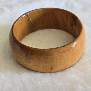 Vintage Wooden Bangle Bracelet Natural Honey Wood Boho Minimalist